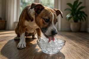 Cães gostam de comer gelo