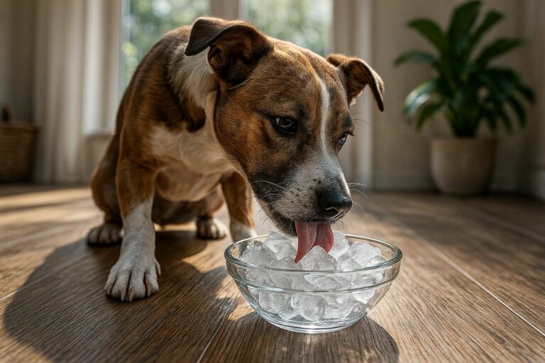 Cães gostam de comer gelo