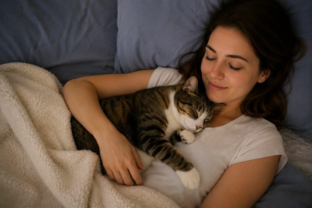 Gato dorme em cima de você